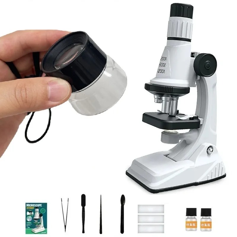 Microscope Kids Science - 200/600/1200x Hand Loupe School Educational Pocket