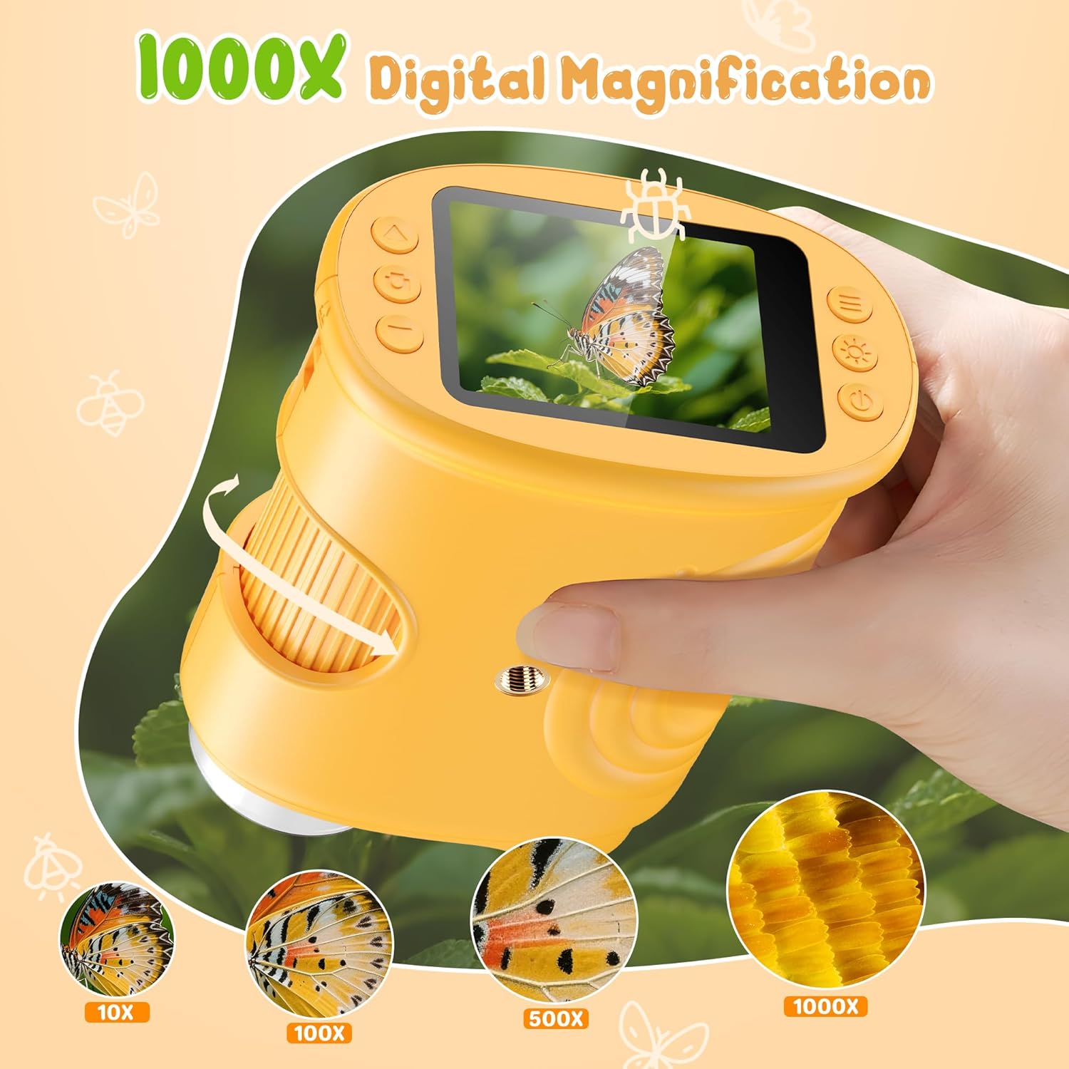 Microscope Kids Science - 1000X Handheld Digital Microscope For Kids