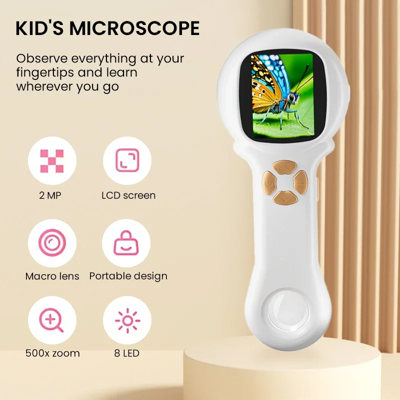 Microscope Kids Science - 500X Handheld Microscope Biological Science Kids