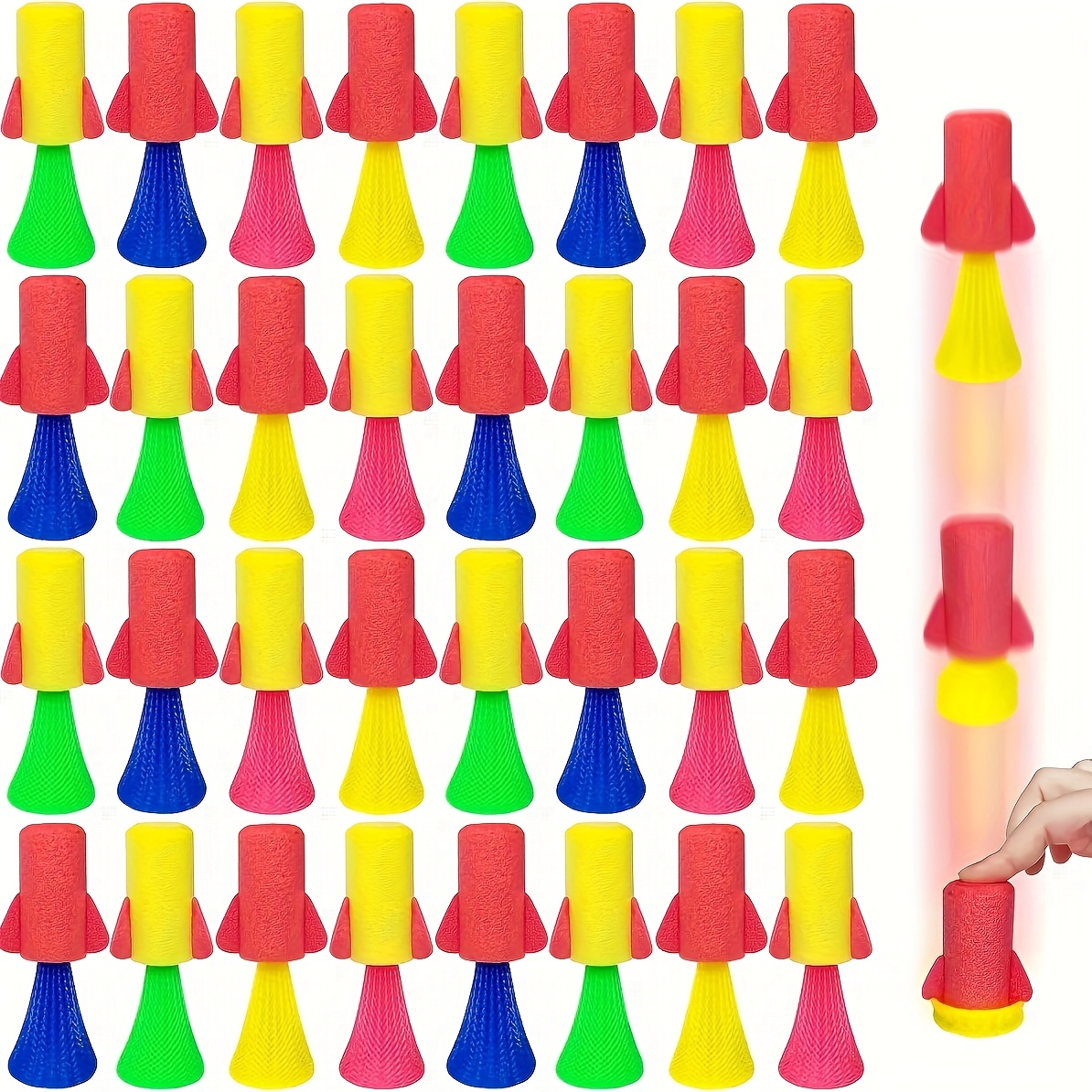 12/24Pcs Jumping Spring Rocket - Kids Toys Jumping Poppers 评论和价格