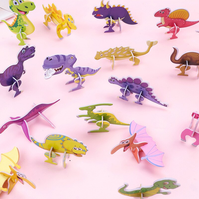 40Pcs Paper Dinosaur 3D Puzzle - Kids Toys Dinosaur 评论和价格