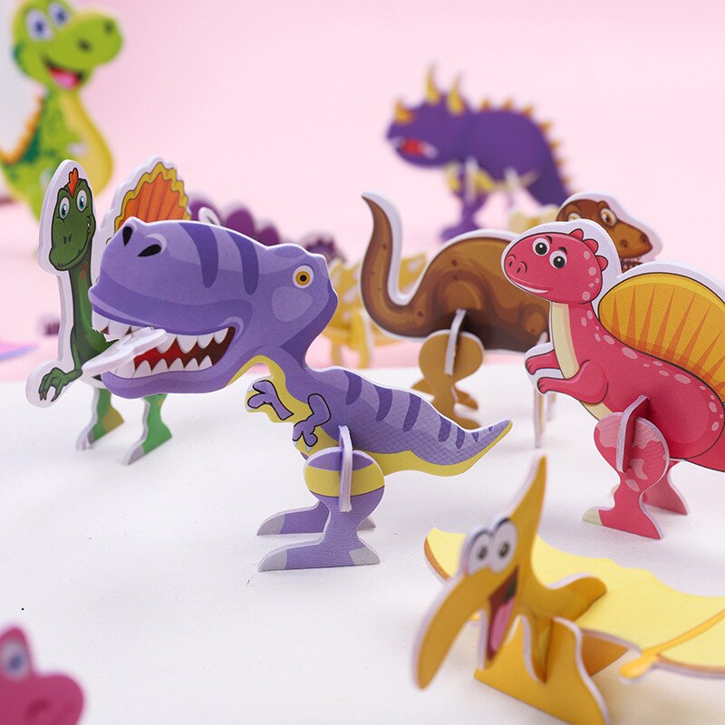 40Pcs Paper Dinosaur 3D Puzzle - Kids Toys Dinosaur 评论和价格