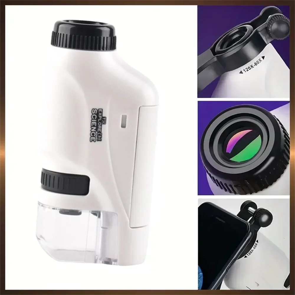 60-120x Lab Mini Pocket Micros - Microscope Kids Science 评论和价格