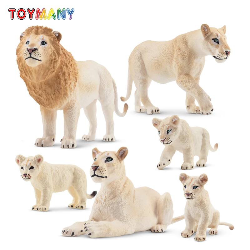 6Pcs Simulation White Lion Fam - Sandbox Play Set 评论和价格