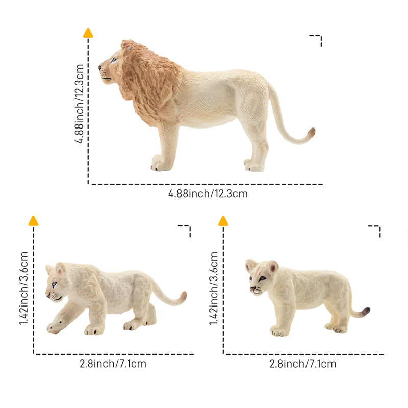 6Pcs Simulation White Lion Fam - Sandbox Play Set 评论和价格